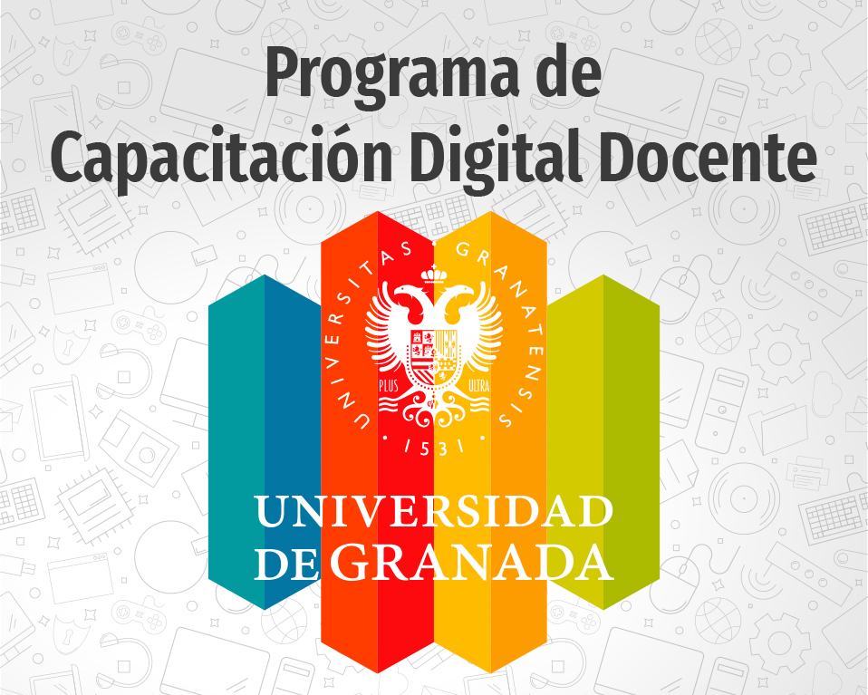 Logo de la universidad de Granada donde se puede leer programa de capacitación digital docente