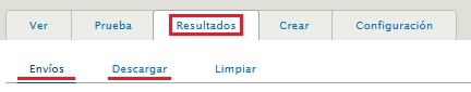 Imagen del apartado resultados de formulario
