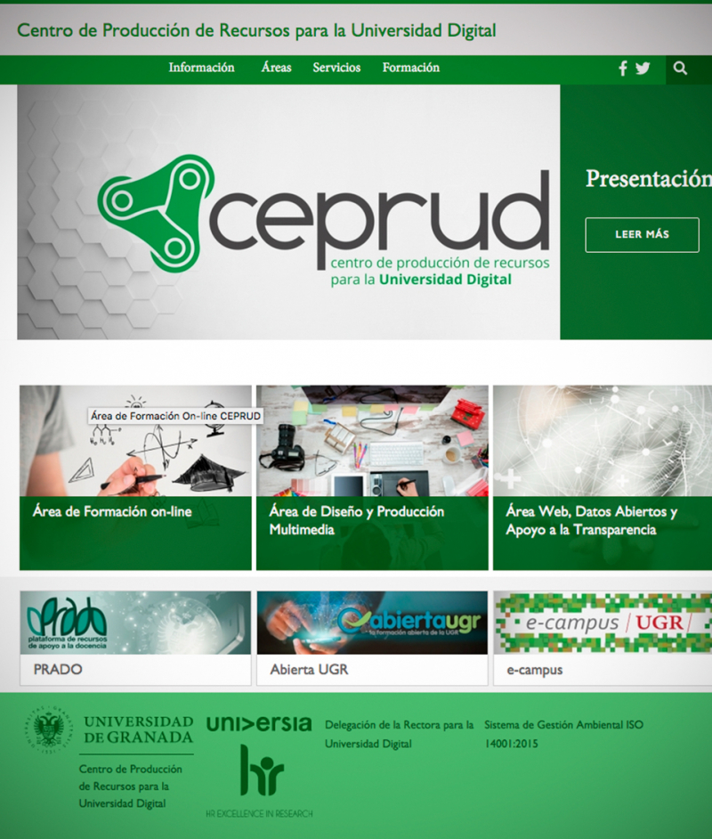 Nueva web CEPRUD Captura de pantalla nueva web CEPRUD